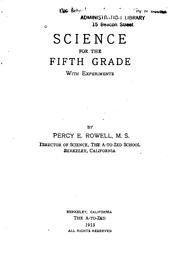 Front cover of Science for the fifth grade with experiments by Percy Elliott Rowell