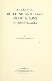 Front cover of The law of building and loan associations in Pennsylvania by Joseph Hoffman Sundheim