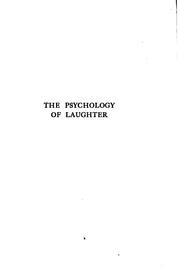 Front cover of The psychology of laughter by Sidis, Boris