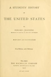 Cover of A students' history of the United States by Channing, Edward