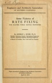 Cover of Some features of rate fixing for electric public service properties by George Luke Hoxie