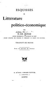 Front cover of Esquisses de littérature politico-économique by N. Kh Bunge