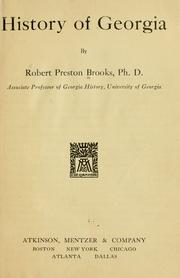 Front cover of History of Georgia by Robert Preston 1881-  . Brooks