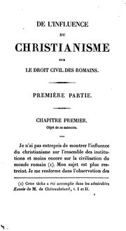 Front cover of De l'influence du christianisme sur le droit civil des Romains by Troplong M.