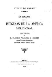 Front cover of Los lenguajes hablados por los indígenas de la América Meridional by Francisco Fernández y González