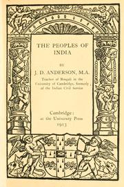 Front cover of The peoples of India by Anderson, J. D.