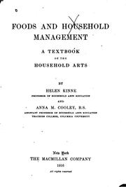 Cover of Foods and household management by Helen Kinne