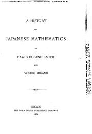 Front cover of A history of Japanese mathematics by David Eugene Smith