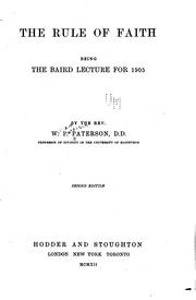 Front cover of The rule of faith by W. P. Paterson