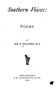 Front cover of Southern voices : poems by William Henry Holcombe