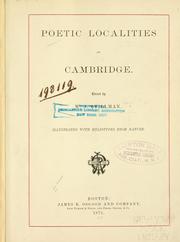 Cover of Poetic localities of Cambridge by William James Stillman