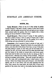 Front cover of European and American cuisine by Lemcke, Mrs. Gesine Knubel
