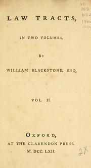 Cover of Law tracts by Sir William Blackstone