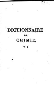 Front cover of Dictionnaire de chimie by M. H. Klaproth
