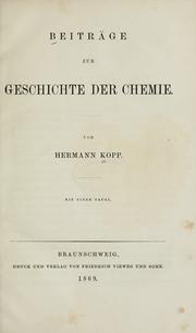 Cover of Beiträge zur Geschichte der Chemie by Hermann Franz Moritz Kopp