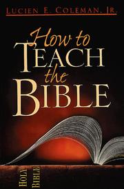 Cover of How to Teach the Bible by Lucien E. Coleman