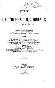 Cover of Études sur la philosophie morale, au XIXe siècle by Gustave Belot