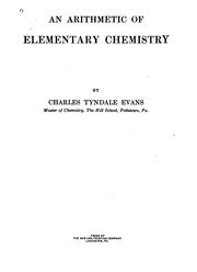 Front cover of An arithmetic of elementary chemistry by Charles Tyndale Evans