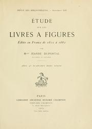 Front cover of Étude sur les livres à figures édités en France de 1601 à 1660 by Jeanne Duportal