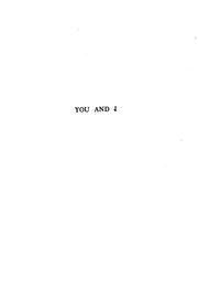 Cover of You and I by Harriet Monroe