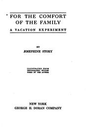 Front cover of For the comfort of the family by Josephine Story