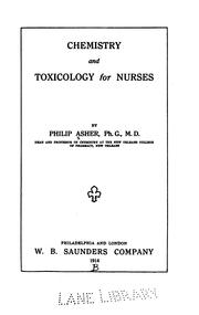Front cover of Chemistry and toxicology for nurses by Philip Asher