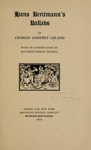 Cover of Hans Breitmann's ballads by Charles Godfrey Leland