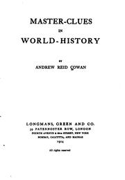 Cover of Master-clues in world-history by Andrew Reid Cowan
