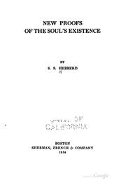Front cover of New proofs of the soul's existence by S. S. Hebberd