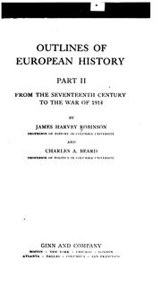 Front cover of Outlines of European history by James Harvey Robinson