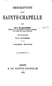 Front cover of Description de la Sainte-Chapelle by Guilhermy, Ferdinand baron de