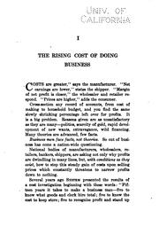 Front cover of Keeping up with rising costs. by Wheeler Sammons