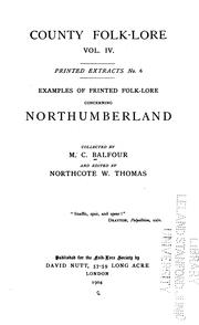 Cover of Examples of printed folk-lore concerning Northumberland by Marie Clothilde Balfour