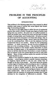 Front cover of Problems in the principles of accounting by Cole, William Morse