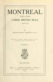 Front cover of Montreal, 1535-1914 by William H. Atherton