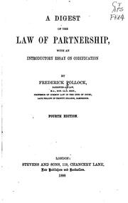 Front cover of A digest of the law of partnership by Sir Frederick Pollock