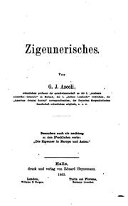 Front cover of Zigeunerisches by Graziadio Isaia Ascoli