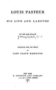 Front cover of Louis Pasteur: his life and labours by René Vallery-Radot