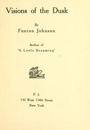 Front cover of Visions of the dusk by Fenton Johnson