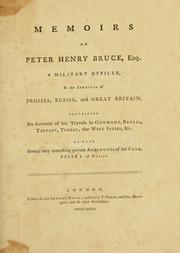 Front cover of Memoirs of Peter Henry Bruce, esq by Peter Henry Bruce