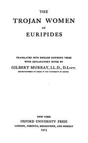 Cover of The  Trojan women of Euripides by Euripides