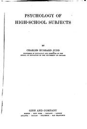 Cover of Psychology of high-school subjects by Charles Hubbard Judd