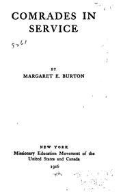 Front cover of Comrades in service by Margaret E. Burton