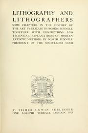 Cover of Lithography and lithographers by Elizabeth Robins Pennell