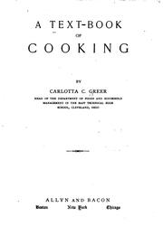 Front cover of A text-book of cooking by Carlotta Cherryholmes Greer