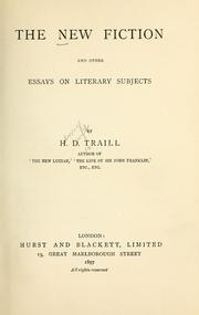Front cover of The new fiction by H. D. (Henry Duff) Trail