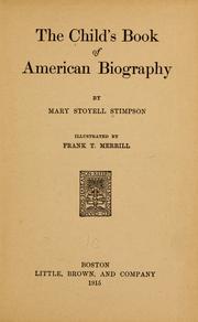 Front cover of The child's book of American biography by Mary Stoyell Stimpson