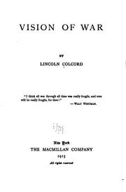 Front cover of Vision of war by Colcord, Lincoln