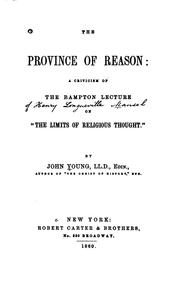 Front cover of The province of reason by Young, John