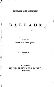 Cover of English and Scottish Ballads by Francis James Child